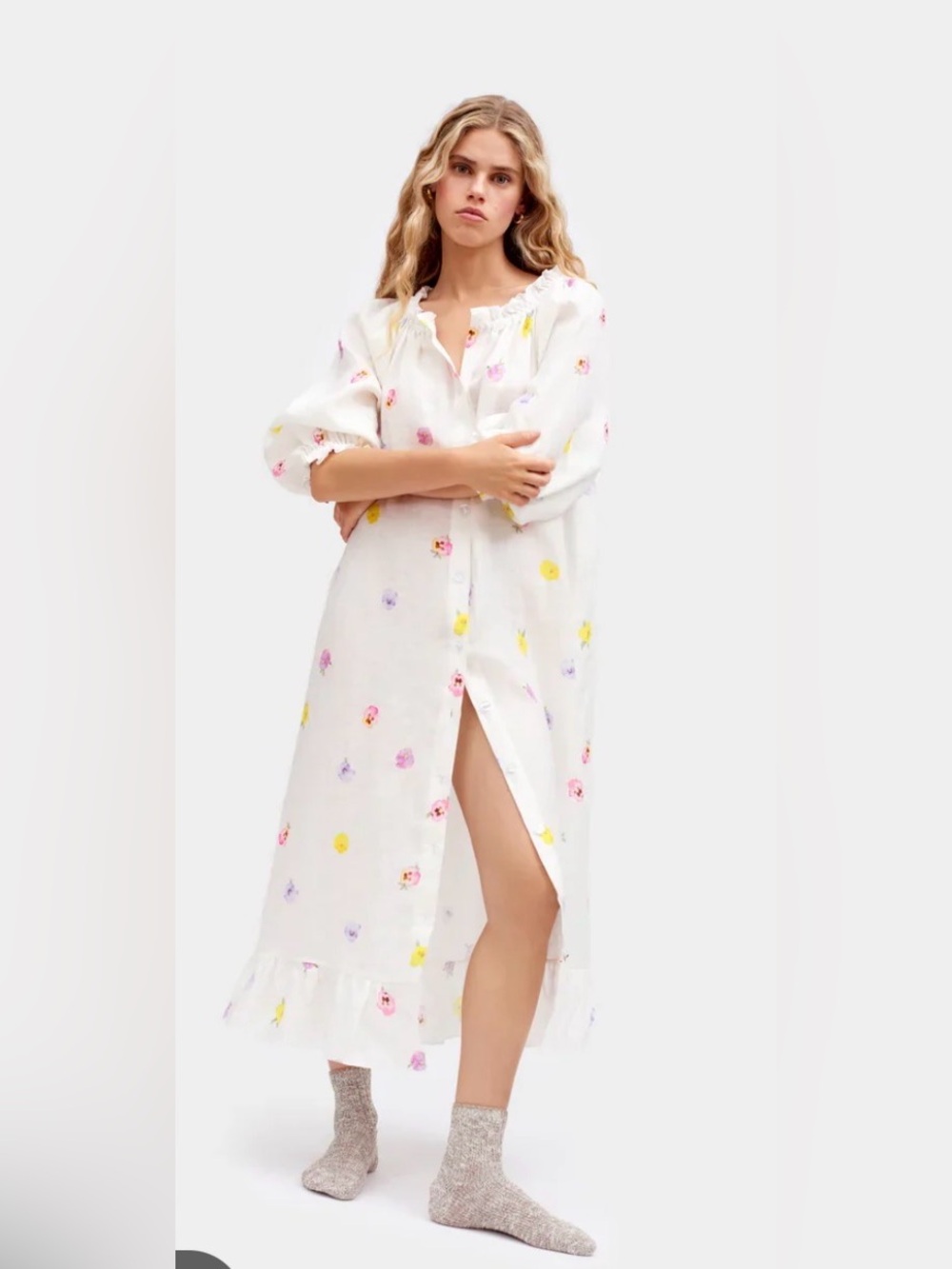 Sleeper linen midi loungewear midi dress size medium